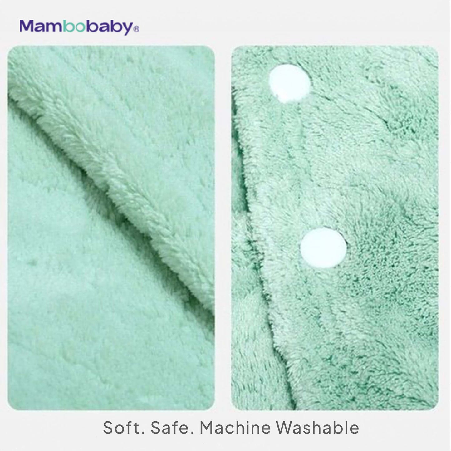 Mambobaby hooded towel — soft, safe, and machine washable