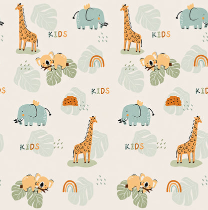Kiddiko Animal Kids/Cross Country play mat — close-up of the Animal Kids print
