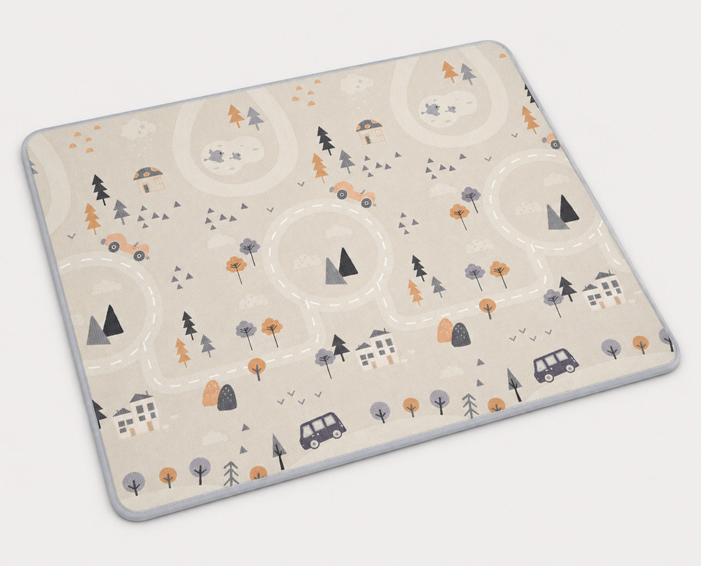 Kiddiko Country Road/Star Check play mat — Country Road side