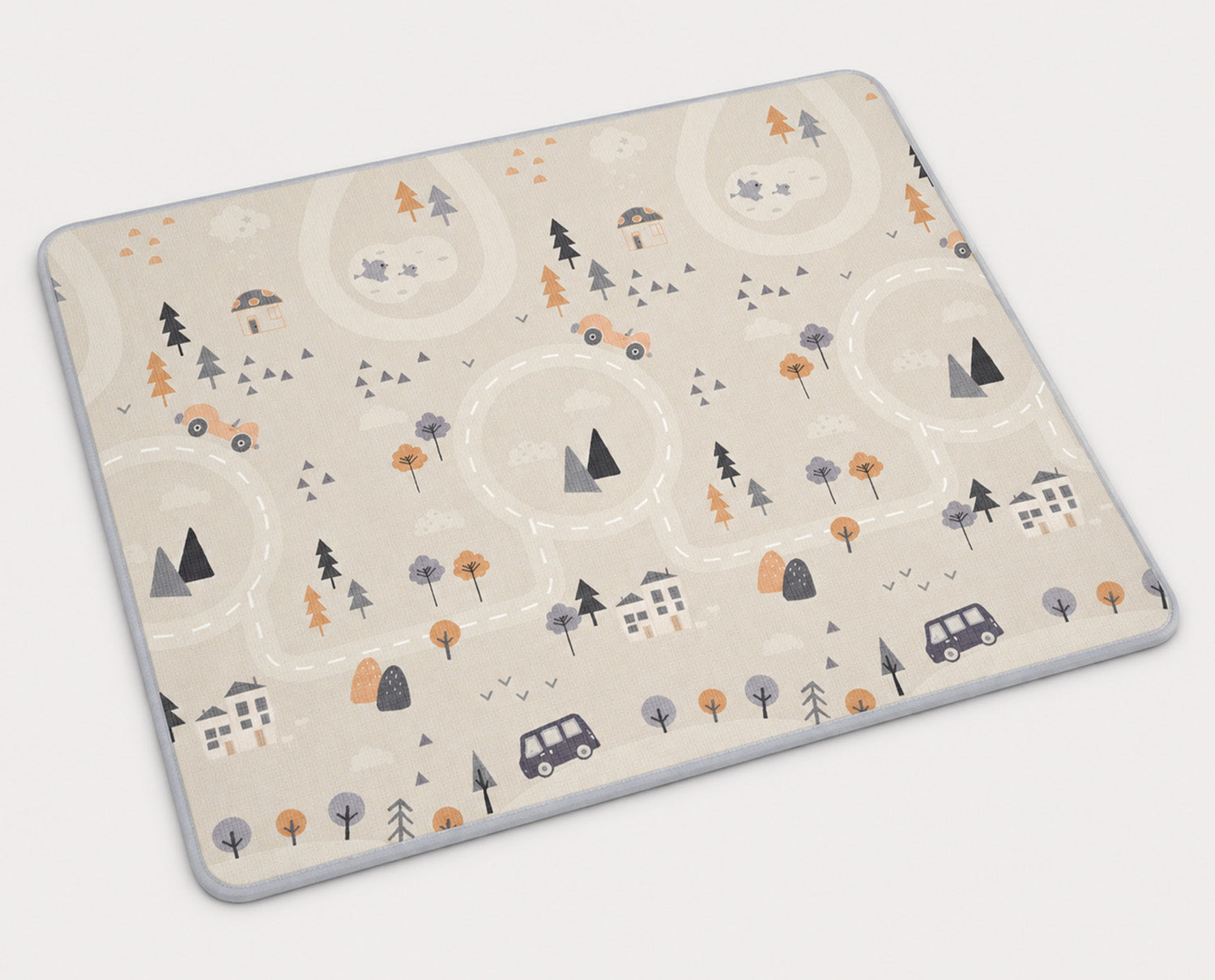 Kiddiko Country Road/Star Check play mat — Country Road side