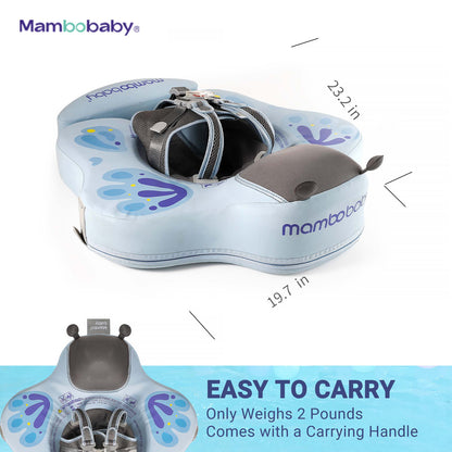 Mambobaby baby float dimensions — 23.2in x 19.7in, weighs 2 pounds with carry handle