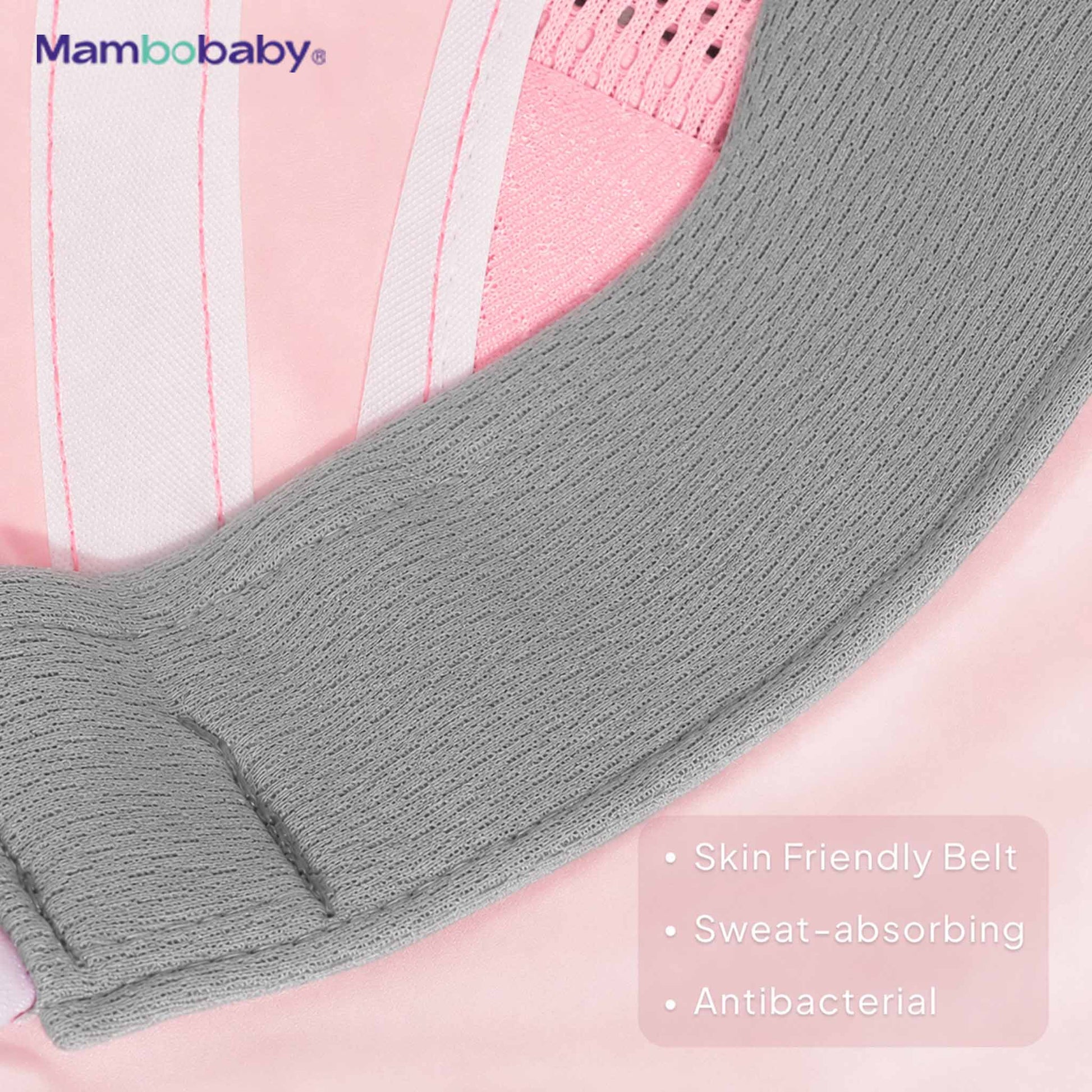 Skin-friendly, sweat-absorbing strap material on the Mambobaby Unicorn sun hat