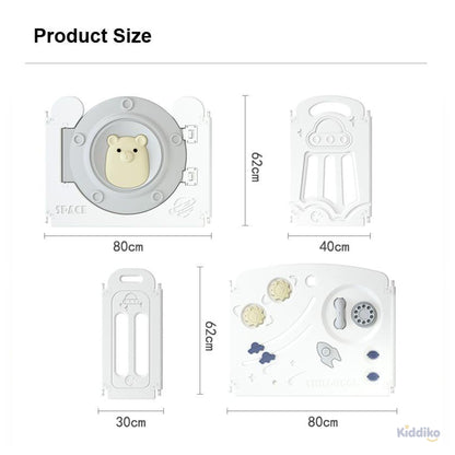 Kiddiko play pen panel dimensions — 80cm x 62cm, 40cm x 62cm, 30cm x 62cm