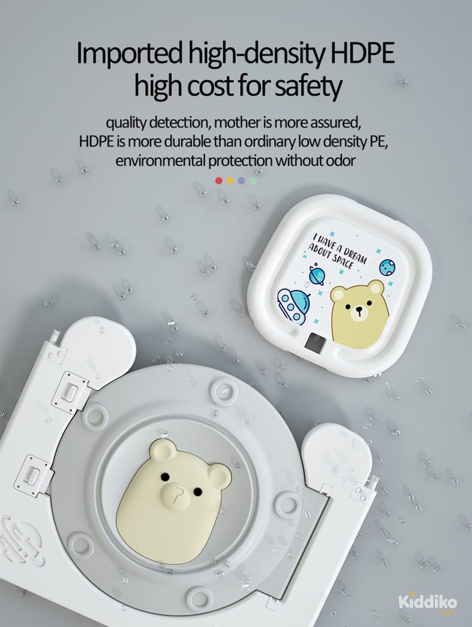 High-density HDPE construction used in Kiddiko's foldable play pen
