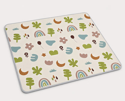 Kiddiko Rainbow Flowers/Rail Roads play mat — Rainbow Flowers side