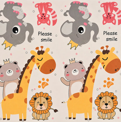 Kiddiko Safari Express/Pinga Road play mat — close-up of the Safari Express print
