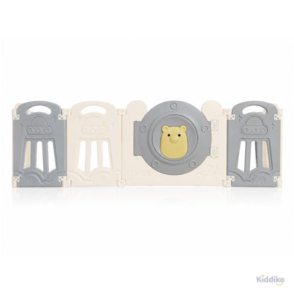 Kiddiko play pen bear-face door with external safety double lock
